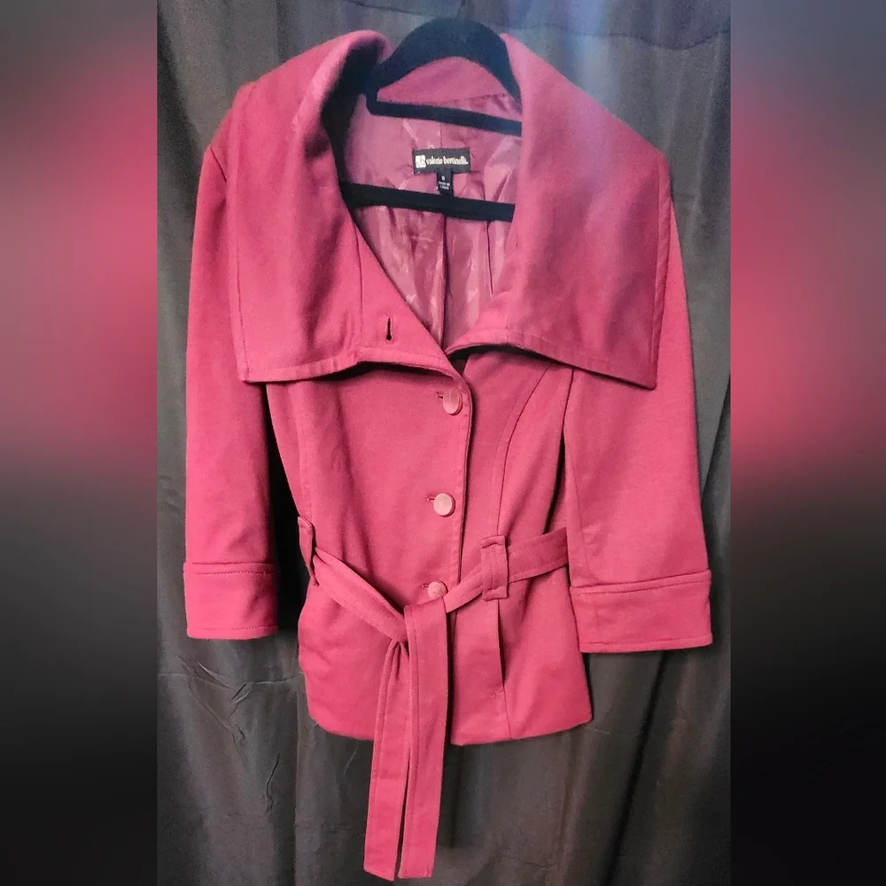 Women's Burgundy‎ Belted Jacket